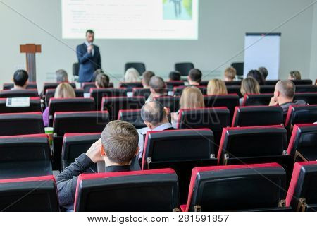 Moscow, Russia - January, 22, 2019: image of the Conference