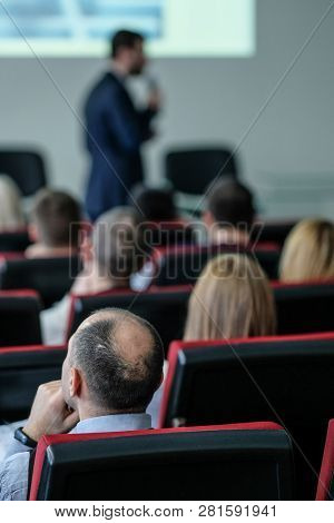 Moscow, Russia - January, 22, 2019: image of the Conference