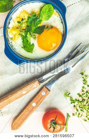 Portioned Casserole From Vegetables And Eggs In Italian Or French Style