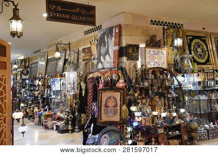 Dubai, Uae - Dec 10: Khan Murjan Market At Wafi Mall In Dubai, Uae, On Dec 10, 2018. Wafi City, Styl