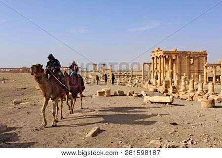 Syria, Palmyra; February 25, 2011- Temple Of Baal-shamin In The Ancient Semitic City Of Palmyra On S