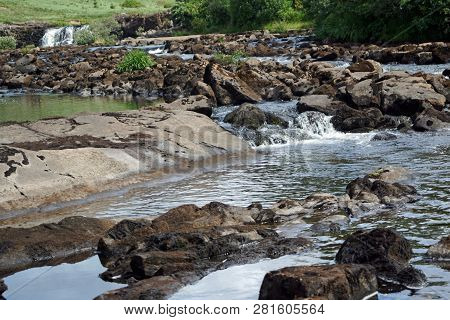 The Irish Waterfall Aasleagh (irish Eas Liath) Is Located In Northern Connemara And Is Fed By The Ri