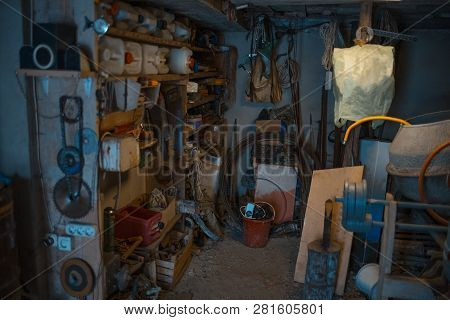 Old Village Workshop Room With Miscellaneous Tools