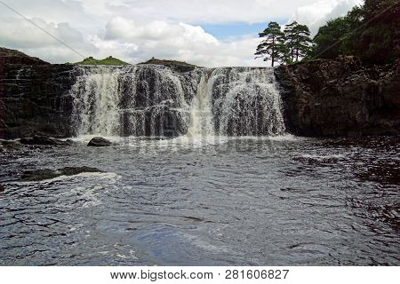 The Irish Waterfall Aasleagh (irish Eas Liath) Is Located In Northern Connemara And Is Fed By The Ri