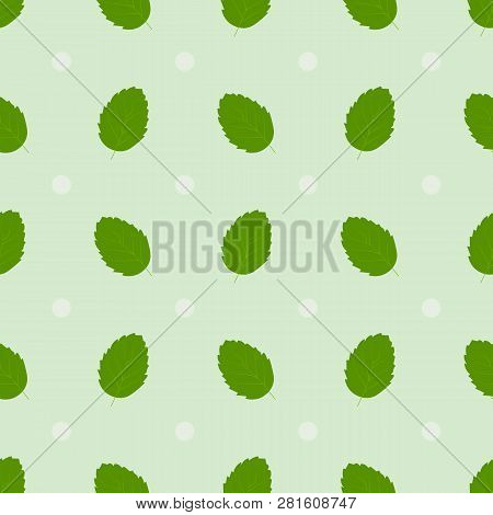 Seamless Summerl Pattern With Green Mint Leaves