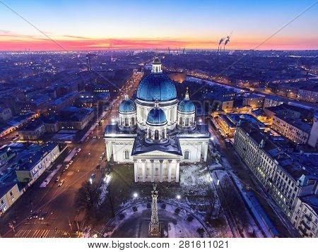 Aerial View Of Trinity Cathedral, St.petersburg, Russia