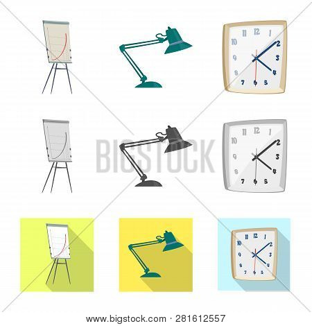 Vector Design Of Furniture And Work Logo. Collection Of Furniture And Home Vector Icon For Stock.