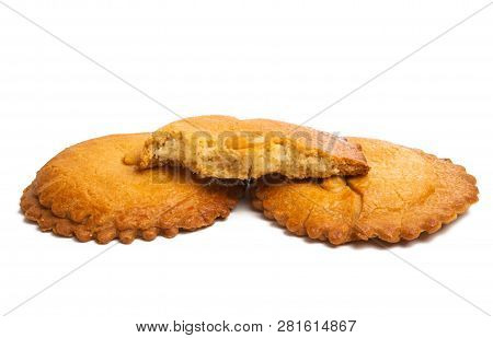 Almond Biscuit Confectionery Isolated On White Background