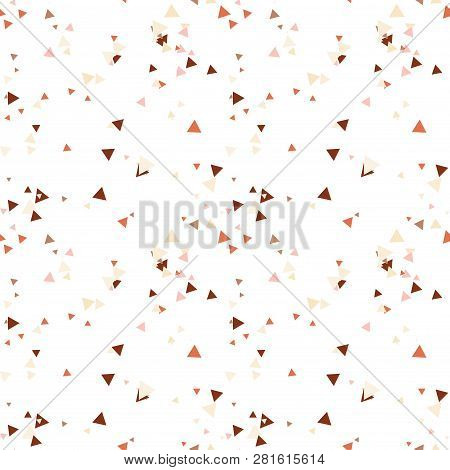 Abstract Seamless Pattern With Colorful Chaotic Small Triangles. Infinity Triangular Messy Geometric