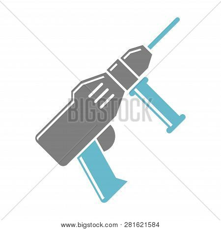 Tool Hammer Drill Icon On White Background For Graphic And Web Design, Modern Simple Vector Sign. In