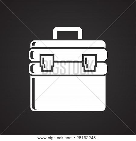 Tool Box Icon On Black Background For Graphic And Web Design, Modern Simple Vector Sign. Internet Co