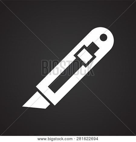Tool Cutter Icon On Black Background For Graphic And Web Design, Modern Simple Vector Sign. Internet