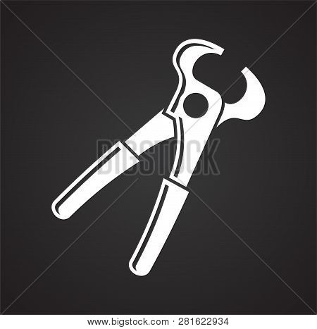 Tool Pliers Icon On Black Background For Graphic And Web Design, Modern Simple Vector Sign. Internet