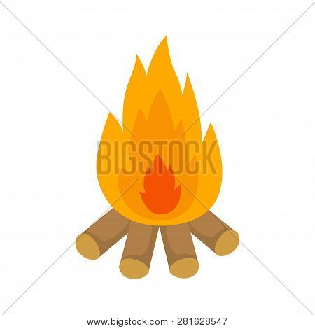 Bonfire. Firewood. Heat. Bonfire, Fire, Flame, Firewood. Vector Illustration. Eps 10.