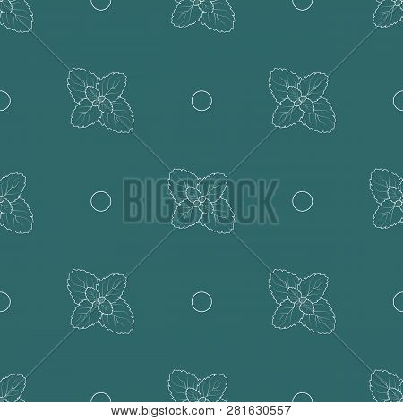 Herb Print. Seamless Pattern With Mint Leafs.
