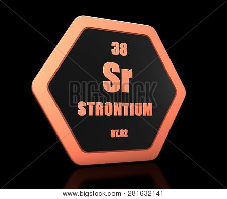 Strontium Chemical Element Periodic Table Symbol 3d Render