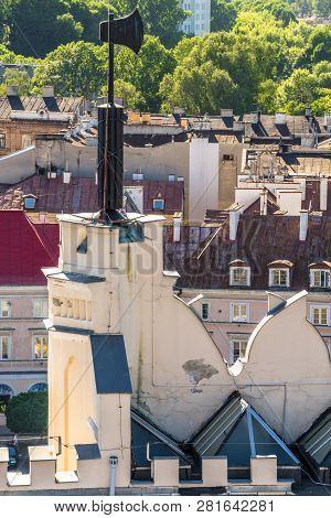 Lublin, Poland - Juni 07, 2018: The Main Entrance Gate Detail Of The Neo-gothic Part Of The Lublin C