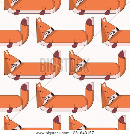 Vector Seamless Pattern With Cute Cartoon Foxes3