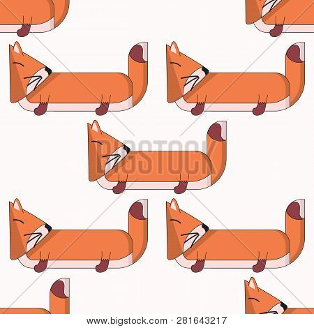 Vector Seamless Pattern With Cute Cartoon Foxes4