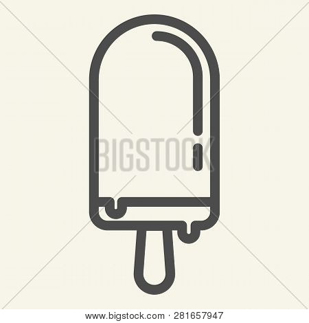 Stick Ice Cream Line Icon. Dessert Vector Illustration Isolated On White. Popsicle Outline Style Des