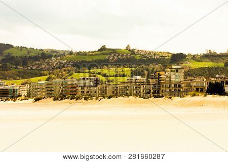 Panoramic View Of The Coast Of Laredo In Cantabria, North Spain