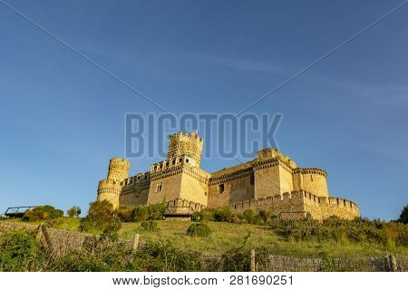 Castle Of The Mendoza In Manzanares El Real In Madrid,  Spain