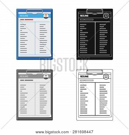 Isolated Object Of Form And Document Logo. Set Of Form And Mark Vector Icon For Stock.