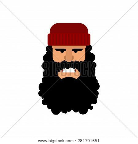 Lumberjack Face. Woodcutter Portrat. Head Lumberman. Vector