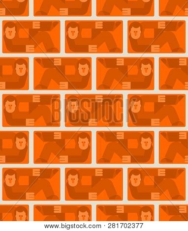 Man Confined Space Pattern Seamless. Cramped Conditions Background. Concept Inconvenience. Terms And