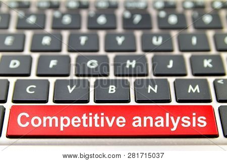 Competitive Analysis Word On Computer Keyboard, 3d Rendering