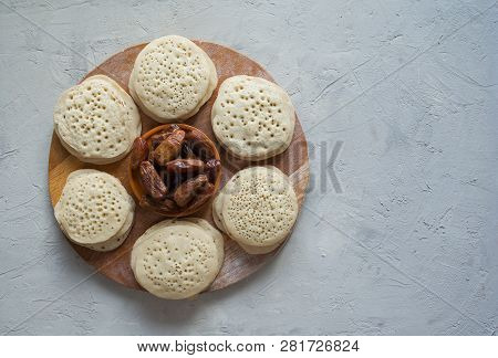 Moroccan Pancake Layer Cake - Baghrir Cake. Top View