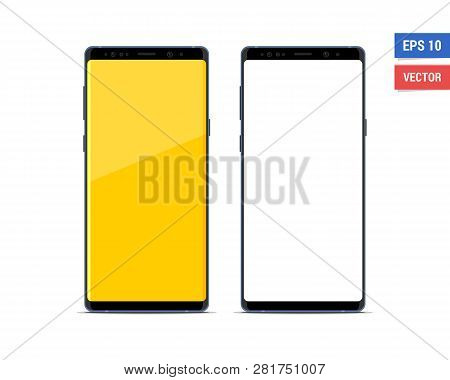 Realistic vector flat mock-up smartphone isolated on white background. Scale image any resolution