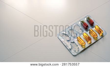 Lies Started Package With Medicine To Treat