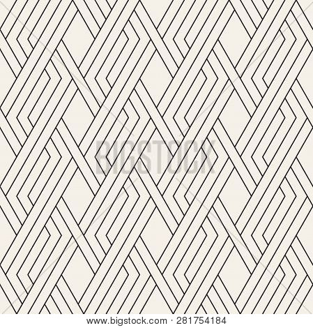 Vector Seamless Pattern. Modern Stylish Texture. Repeating Geometric Background. Striped Interlaced 