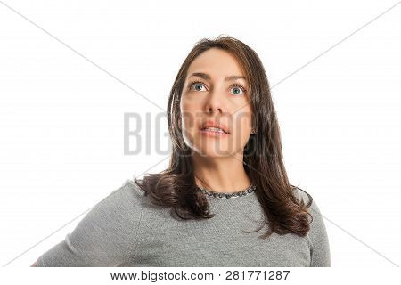 Young Caucasian Woman With Fear, Shock Or Surprise Expression Isolated On White Background