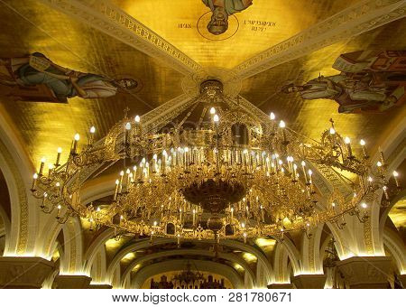 Belgrade, Serbia - July 28, 2018: Underground Crypt Of Orthodox Saint Sava Church In Belgrade, Serbi