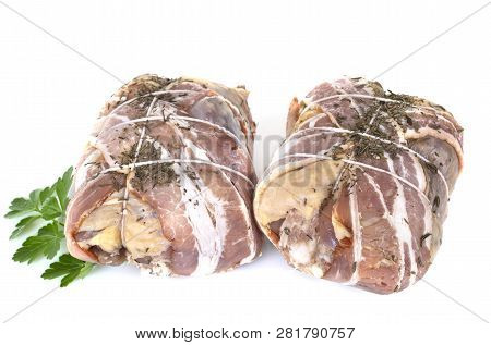 Veal Paupiette In Front Of White Background