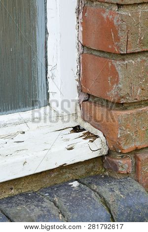 Detail Of Rot In An Old Wooden Window Frame