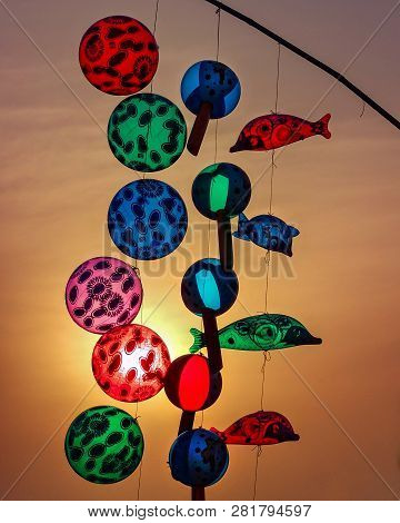 These Colorful Objects Were For Sale Next To The India Gate Memorial In New Delhi At Sunset