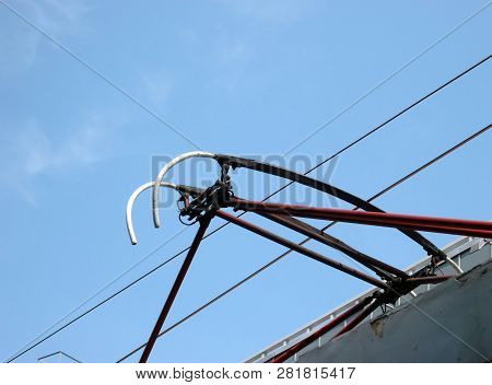 Image Of Tramway On Street At Sunny Day