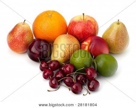 Fruit verscheidenheid geïsoleerd op witte achtergrond