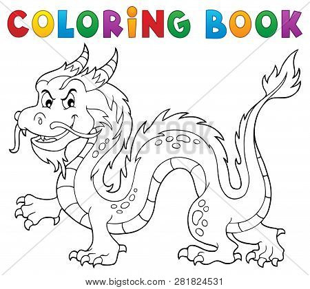Coloring Book Chinese Dragon Theme 1 - Eps10 Vector Picture Illustration.