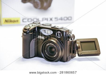 Rome, Italy - Februar 05, 2008: Digital Bridge Camera With Box In Background From 2000s Decade