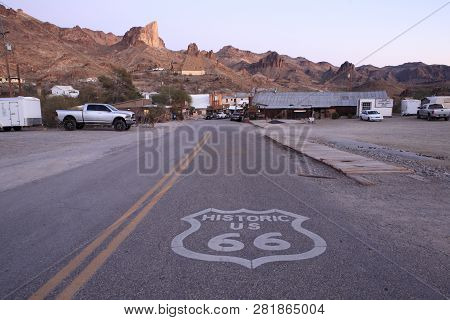 Oatman Town, Arizona Usa - Jan 1, 2019: The Famous 