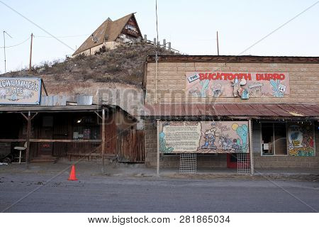 Oatman Town, Arizona Usa - Jan 1, 2019: The Famous 
