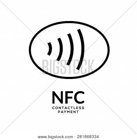 Contactless Nfc Wireless Pay Sign Logo. Credit Card Nfc Payment Vector Concept.