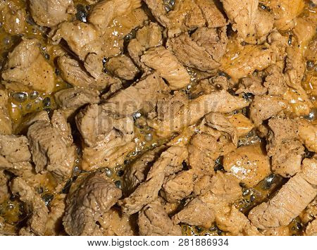Set A Lot Of Pieces Of Meat Pork Roast Is Cooked Goulash Base Background Design Culinary