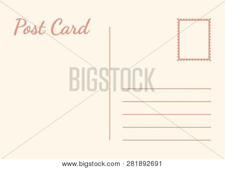 Postal Card Isolated On White Background. Vector Stock Illustration
