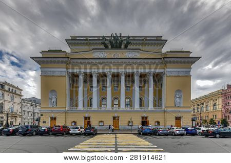 Saint Petersburg, Russia - July 3, 2018: Alexandrinsky Theater In St. Petersburg, One Of The Oldest 