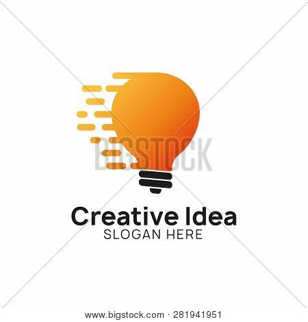 Speed Bulb Icon Symbol Design. Creative Idea Logo Design Template
